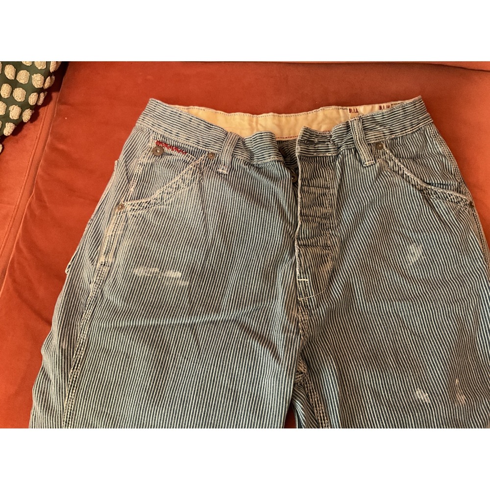 Polo Ralph Lauren Maritime Sailor Stripe Carpenter Pants Blue White 34x32